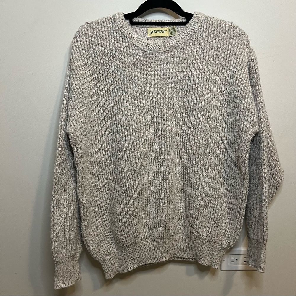 Men’s St. John’s Bay Cotton Chunk Crewneck Sweater Classic Work Casual Winter